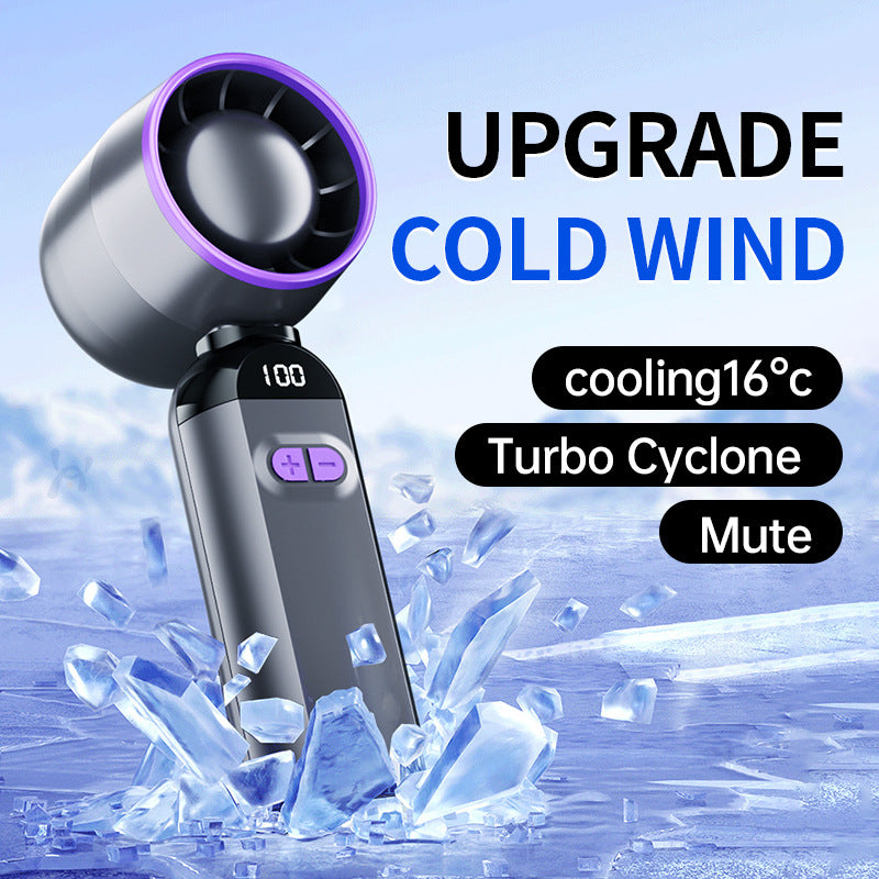 Women's Portable Turbo Cooling Fan with LED Display and Noise Reduction