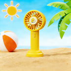 Portable Hand Fan USB Rechargeable Plant Design Lightweight Adjustable Speed