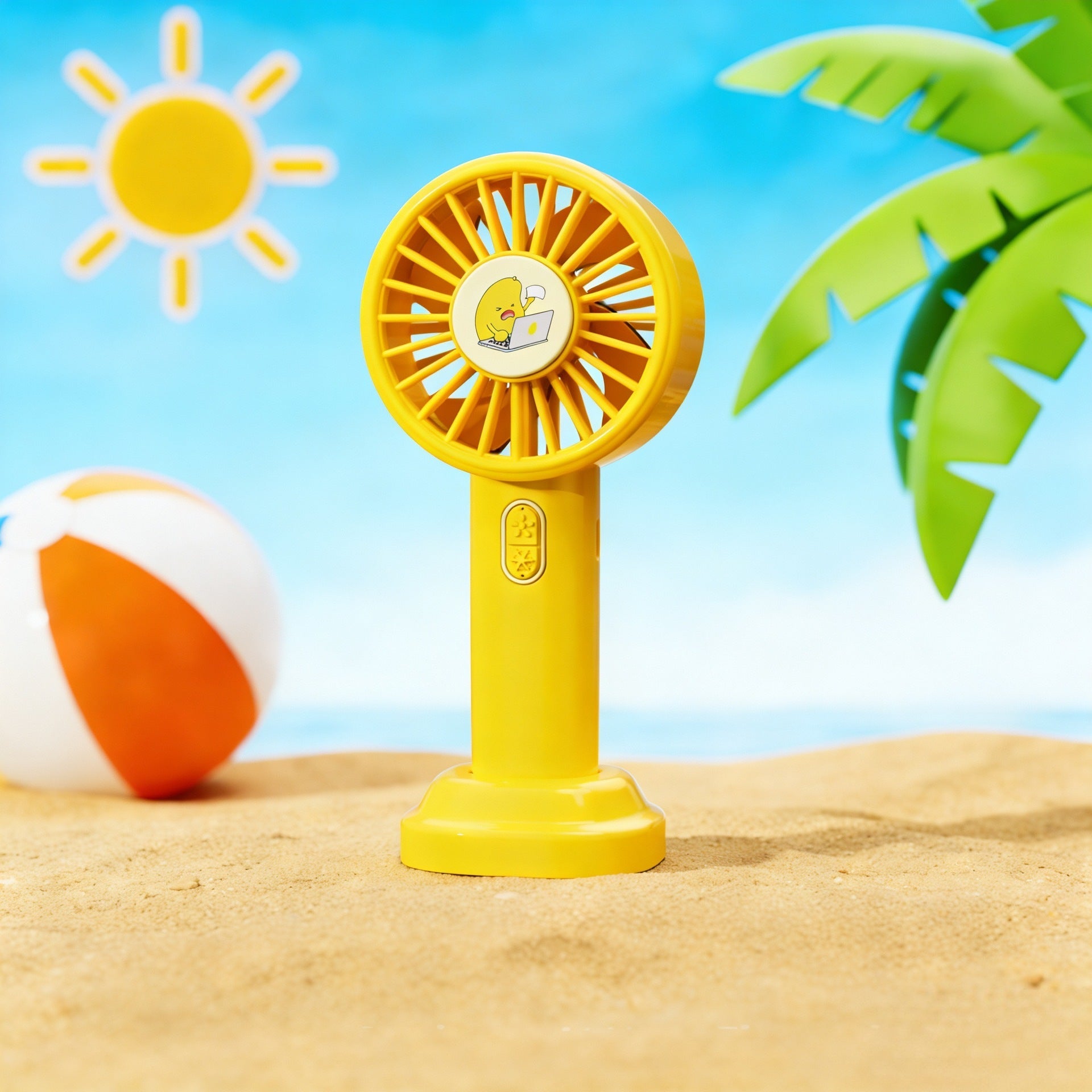 Portable Hand Fan USB Rechargeable Plant Design Lightweight Adjustable Speed