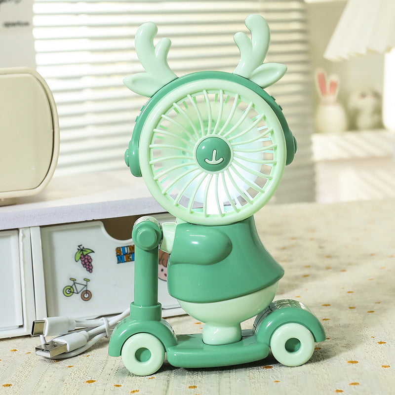 Ladies Portable Handheld Fan USB Rechargeable Cute Animal Design Lightweight Quiet Operation