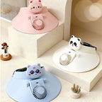 Portable Personal Fan with Cute Animal Design Lightweight Quiet Operation for Women