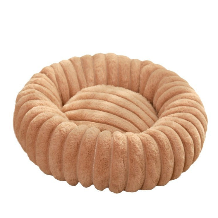 Pet Bed with High Side Walls Soft Plush Non-Slip Bottom Removable Cover