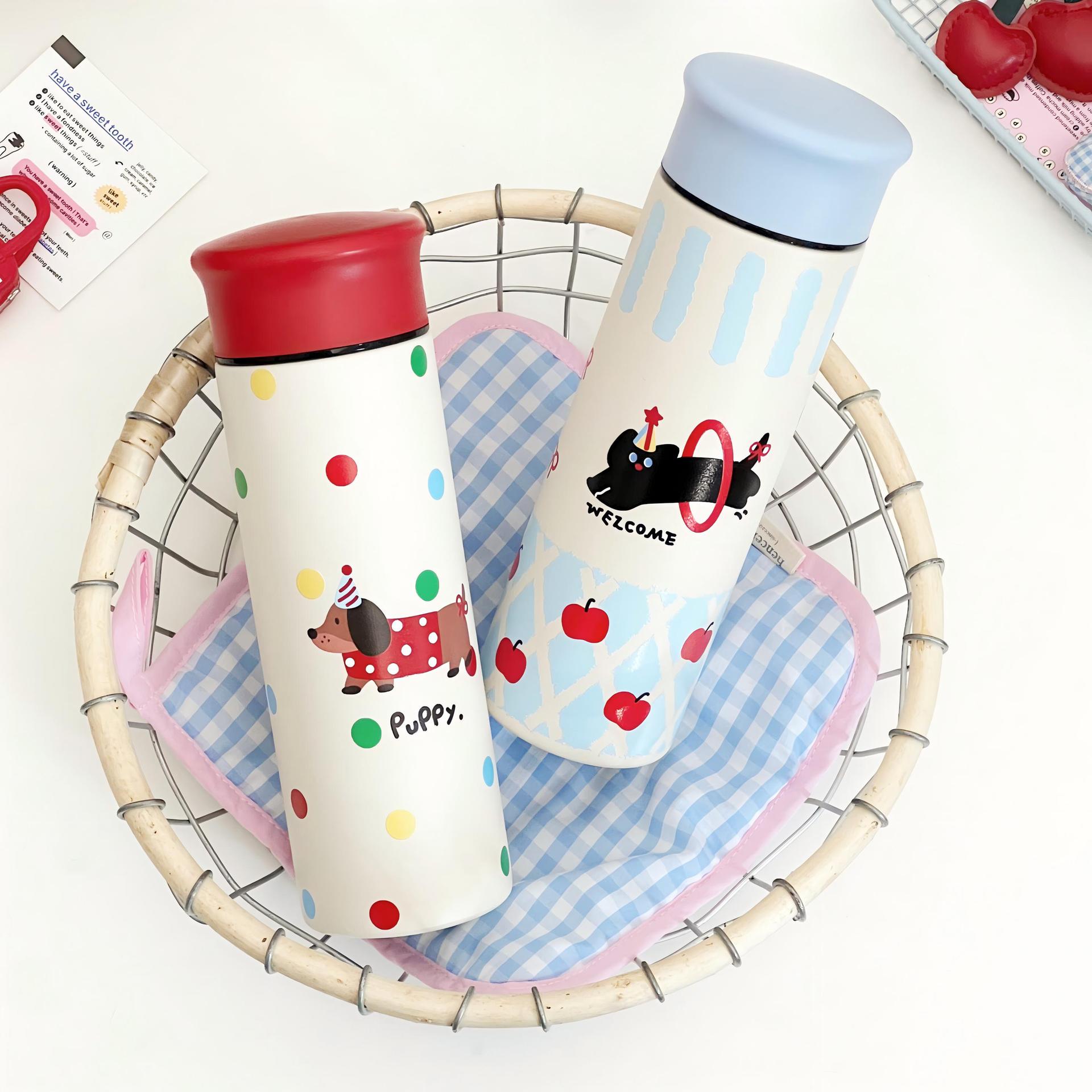 Women’s Insulated Coffee Thermos Lightweight Leak-Proof Travel Mug with Playful Design