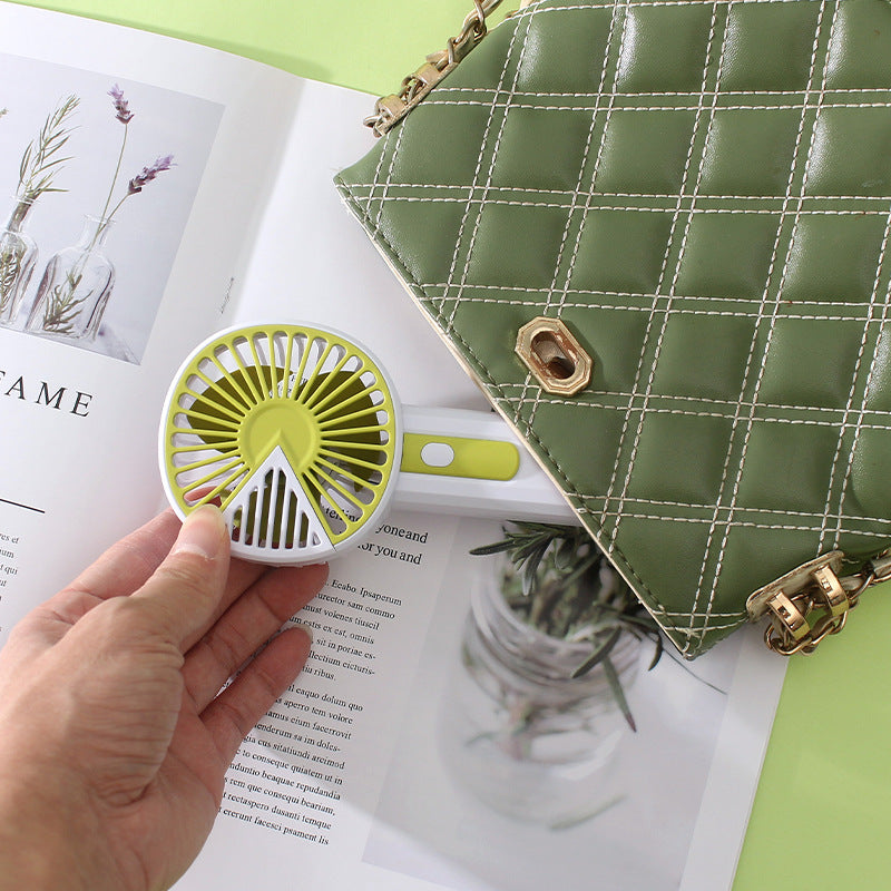 Portable Hand Fan with LED Light USB Rechargeable Compact Travel Fan