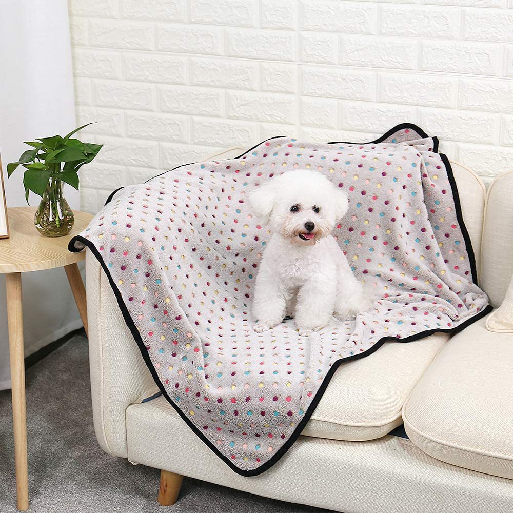 Women’s Cozy Polka Dot Blanket Soft Warm Lightweight Throw for Sofa Bed