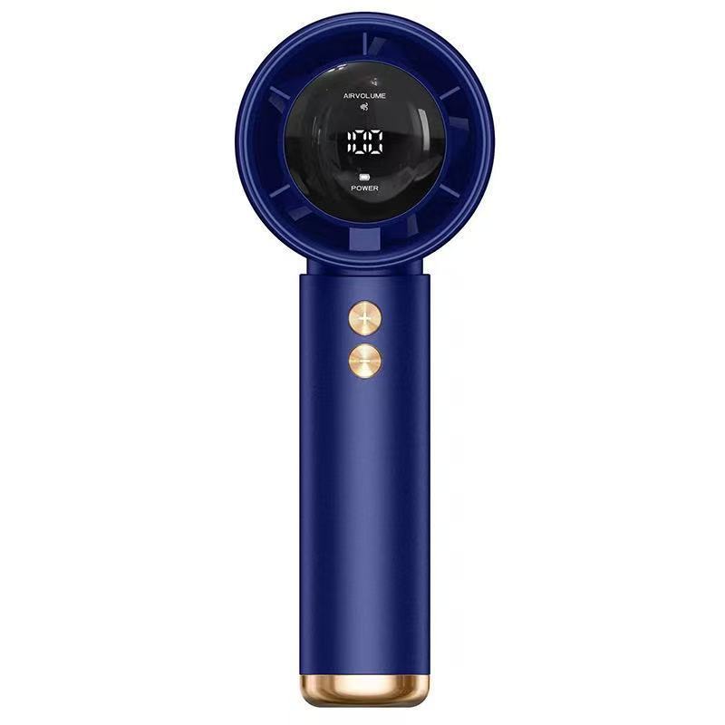 Portable Handheld Fan Black Gold Compact Rechargeable Personal Cooling Fan