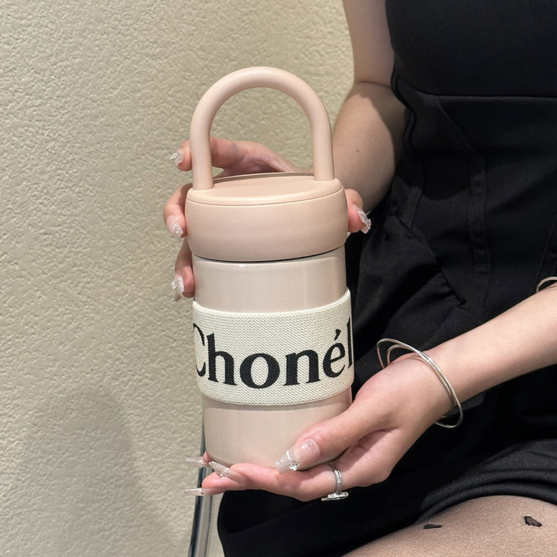 Women's Multifunctional Thermal Mug with Insulation and Carry Handle for Hot and Cold Drinks
