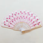 Women's Lace Fan High-Quality Breathable Fabric Artistic Floral Motifs