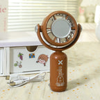 Portable USB Rechargeable Hand Fan with Adjustable Speed and Cute Animal Design for Women