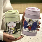 Insulated Water Bottle for Women with Secure Flip Cap and Animal Motif, Reusable and Eco-Friendly