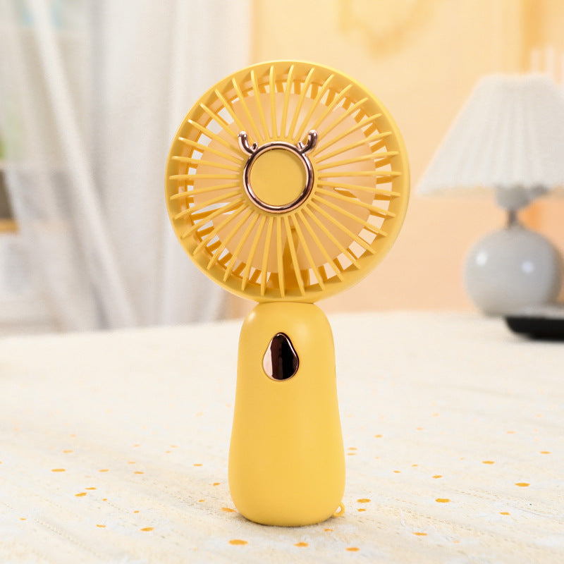 Portable Hand Fan USB Rechargeable Quiet Operation Playful Rabbit Design Compact Lightweight
