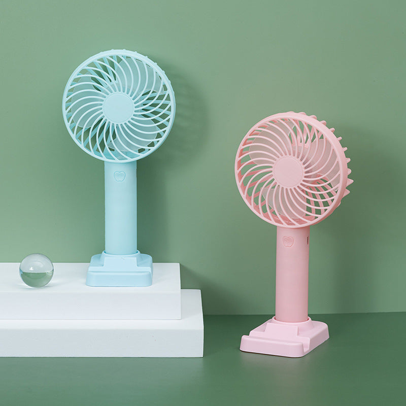 Portable Rechargeable USB Fan with Foldable Stand Compact Battery-Operated Desk and Hand Fan