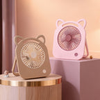 Portable Mini Fan Cute Cat Design Compact Quiet Personal Handheld Battery Operated