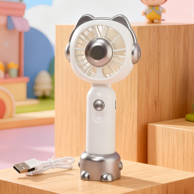 Portable Handheld Fan for Women with LED Lights USB Rechargeable Quiet Operation Ergonomic Design Compact Size