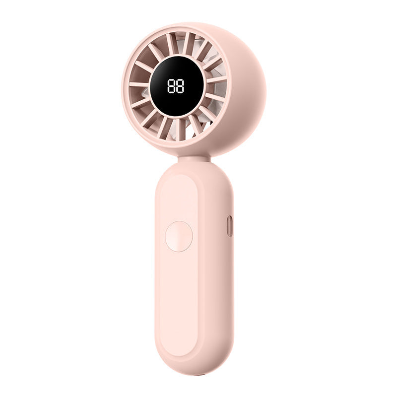 Portable Digital Handheld Fan with LED Display Rechargeable Multi-Speed Compact Cooling Device