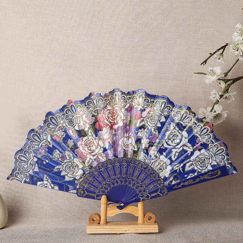 Ladies Hand Fan Elegant Floral Pattern Lightweight Portable Accessory