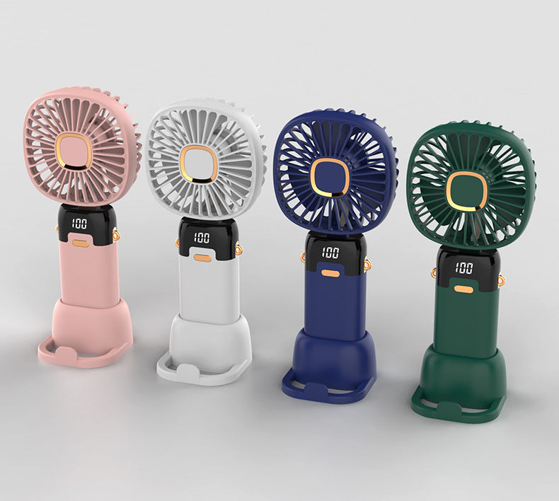 Portable Personal Fan with Handle 3-Speed Quiet Operation LED Display Compact Design