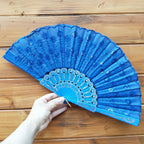 Handcrafted Ladies Fan with Exquisite Embroidery Lightweight Fabric Cooling Accessory