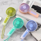 Portable Handheld Fan USB Rechargeable Ergonomic Grip Lightweight Personal Fan