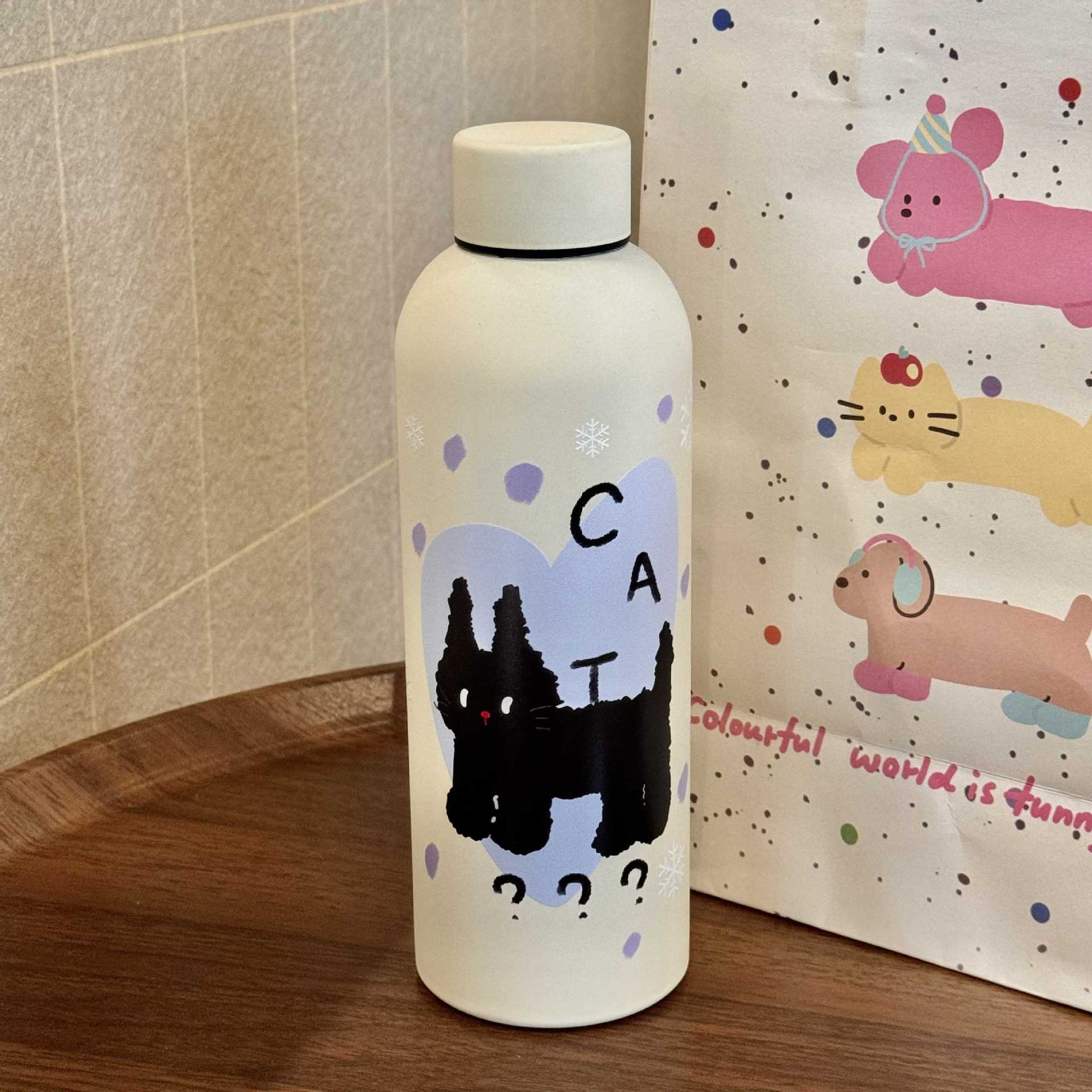 Insulated Stainless Steel Water Bottle with Hello Kitty Design for Women Leak-Proof BPA-Free