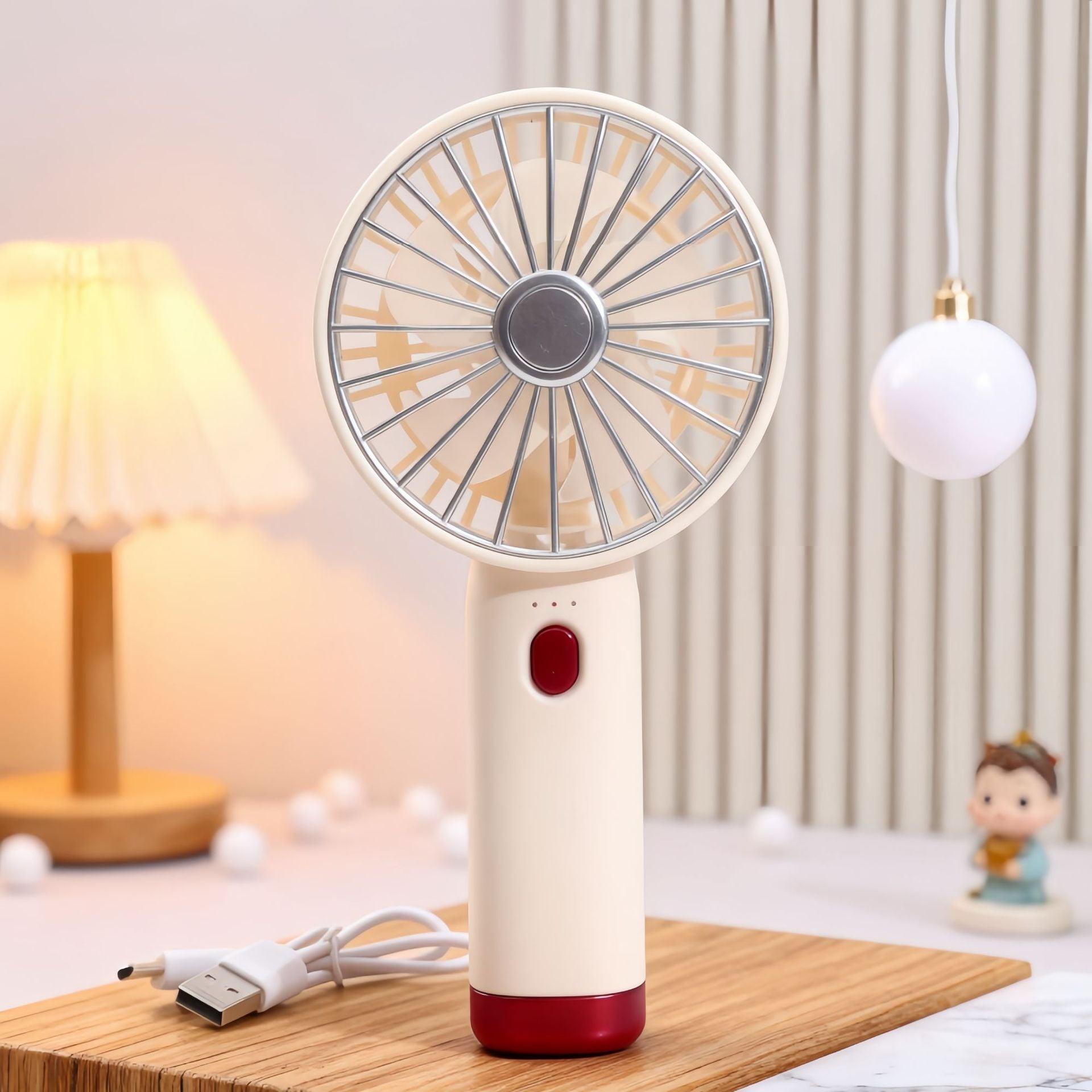 Portable Handheld Fan with Powerful Battery USB Rechargeable Ergonomic Design Lightweight