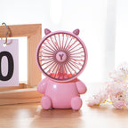 Mini Desk Fan USB Powered Cute Animal Design Portable Quiet Cooling Fan