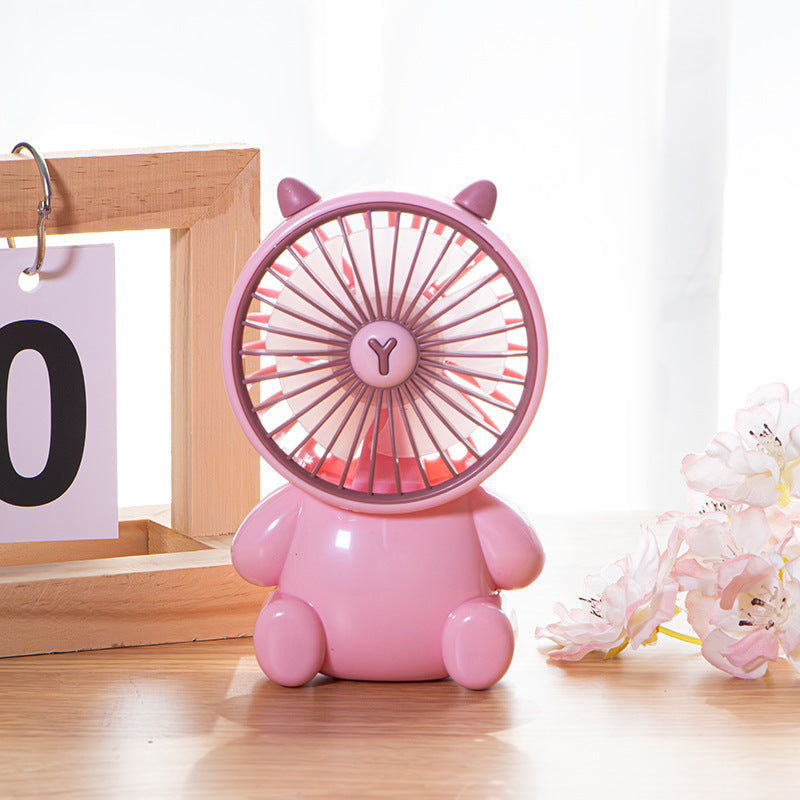 Mini Desk Fan USB Powered Cute Animal Design Portable Quiet Cooling Fan