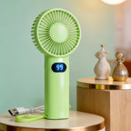 Portable Handheld Fan with Digital Speed Display USB Rechargeable Lightweight Personal Fan