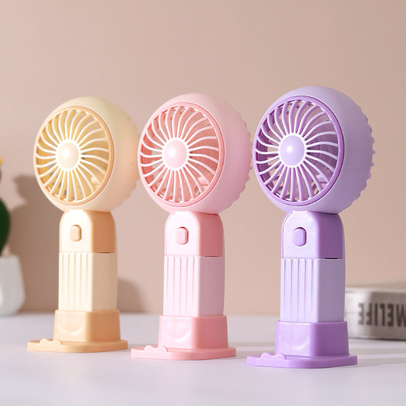Portable Handheld Fan with Flexible Stand Base Compact Lightweight for Travel