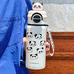 Women's Insulated Water Bottle BPA-Free Plastic with Creative Panda Design and Flip Top Lid