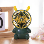 Mini Desk Fan USB Powered Cute Animal Design Portable Quiet Cooling Fan