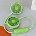 Ladies Portable Neck Fan Double Adjustable Blades Lightweight Ergonomic Design for Travel and Outdoor Use