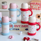 Insulated Floral Pattern Thermos Bottle for Women Leak-Proof Travel Water Flask