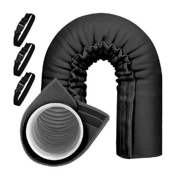 Thermal Insulating Exhaust Hose Sleeve with Elastic Cuff and Adjustable Straps for Portable AC and Dryer