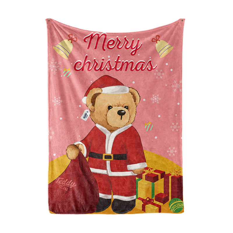 Brehn Women's Christmas Blanket Soft Microfiber Festive Santa Snowflake Design Cozy Throw