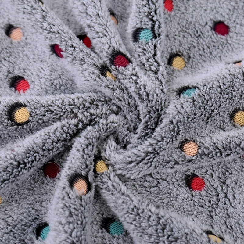 Brehn Plush Microfiber Blanket Soft Cozy Warm with Playful Polka Dot Pattern