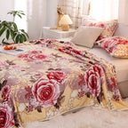 Ladies Fleece Blanket Soft Warm Floral Pattern Cozy Throw Blanket