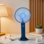 Portable Table Fan Battery Operated Compact Cordless with Multiple Speeds and LED Display