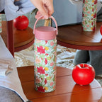 Flower Pattern Stainless Steel Insulated Thermos Bottle with Handle for Hot and Cold Drinks