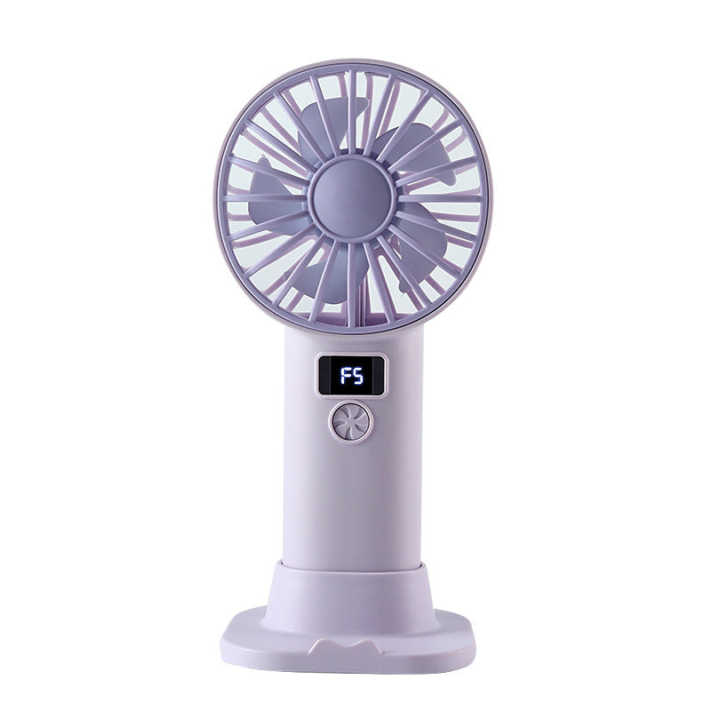 Portable Mini Fan Rechargeable Battery Powered with LED Display and Variable Speed