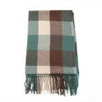 Women Large Checkered Scarf Soft Warm Fashionable Autumn Winter Accessory