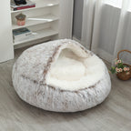 Women's Cozy Round Pet Bed Soft Plush Non-Slip Indoor Outdoor Dog Cat Bed