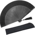 Elegant Women's Folding Fan High-Quality Durable Material with Carrying Bag