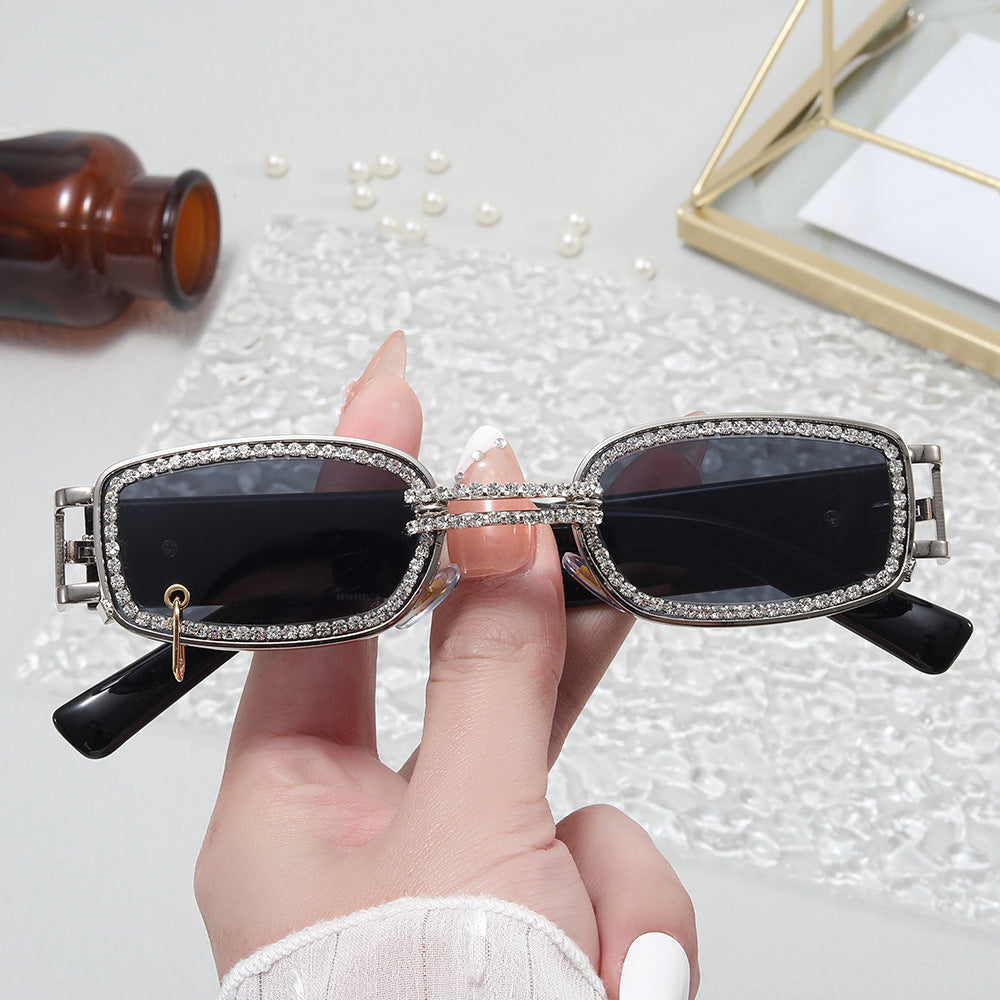 Women's Sunglasses Crystal Frame Sparkling Metallic UV Protection Stylish Fashion Eyewear