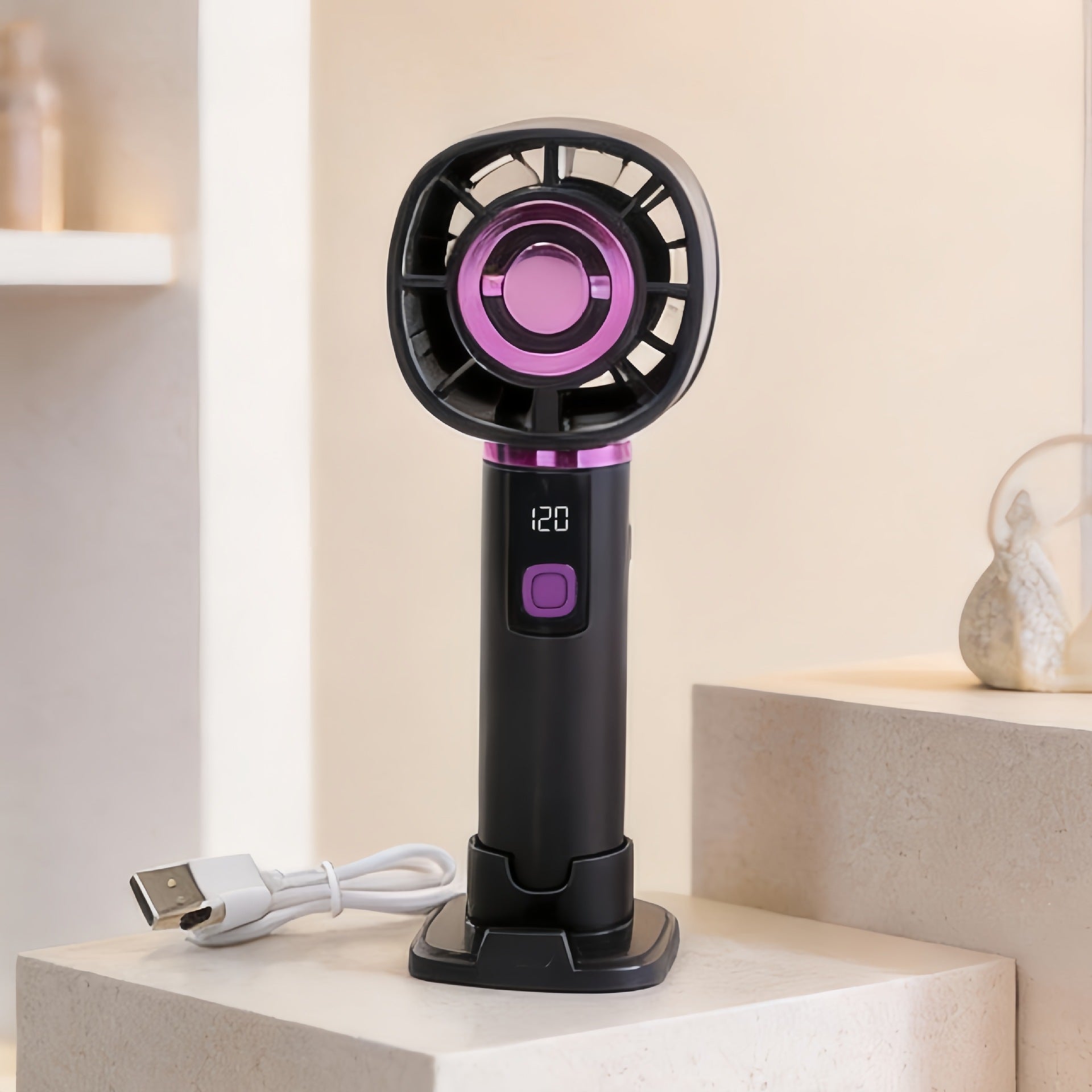 Women's Portable USB Handheld Fan with Variable Speed Control Compact Lightweight Quiet Operation