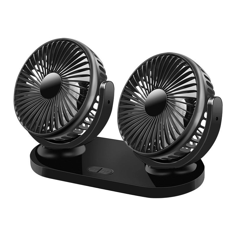 Dual-Head Rechargeable Desk Fan Portable Wireless Adjustable Speed Quiet Operation