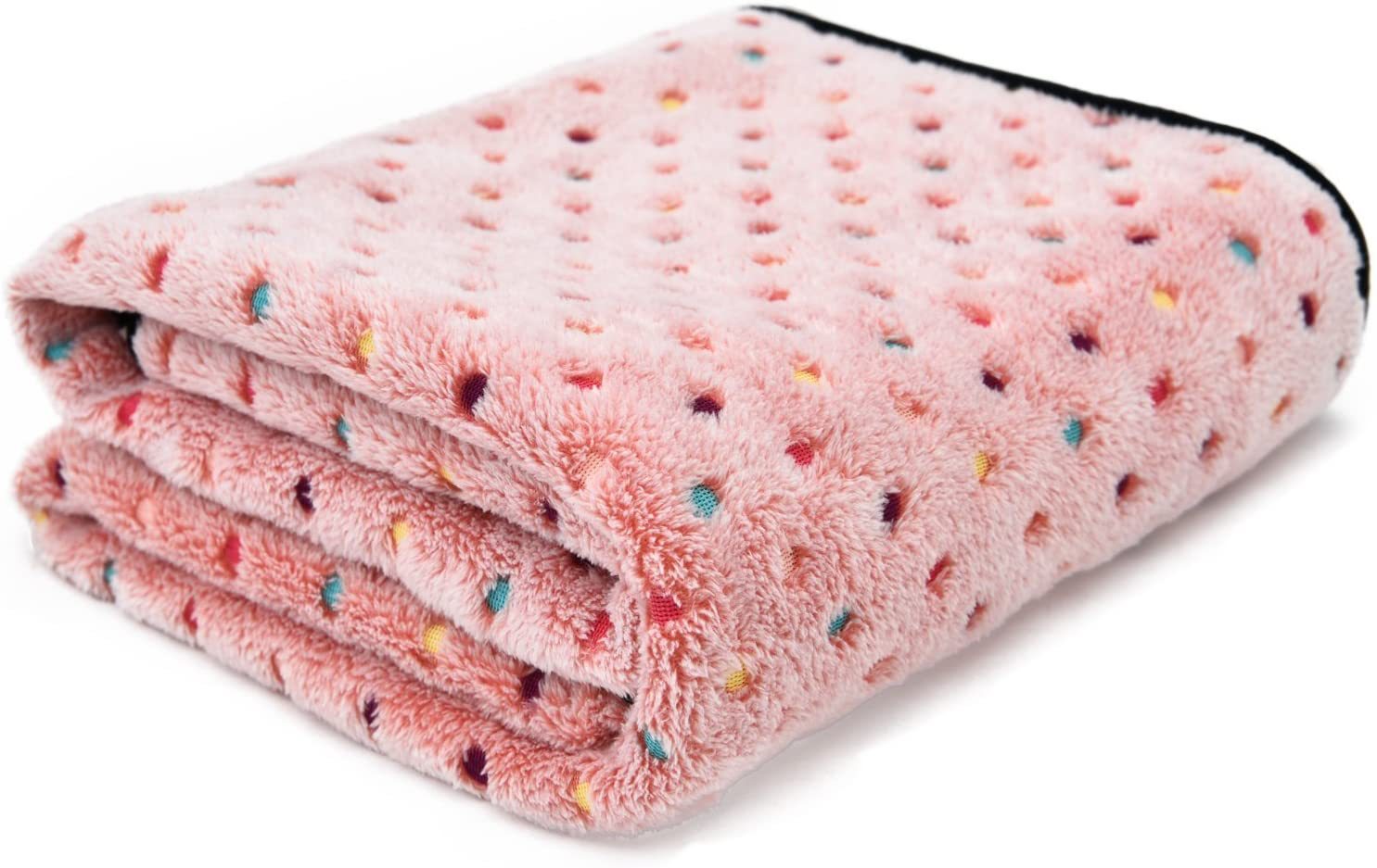 Brehn Plush Blanket with Colorful Polka Dot Pattern Soft Cozy Throw for Indoor and Outdoor Use