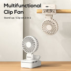 Portable Mini Clip Fan USB Rechargeable Quiet Compact Personal Cooling Fan