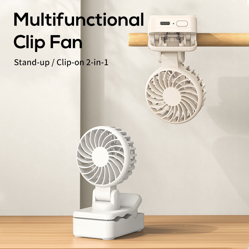 Portable Mini Clip Fan USB Rechargeable Quiet Compact Personal Cooling Fan