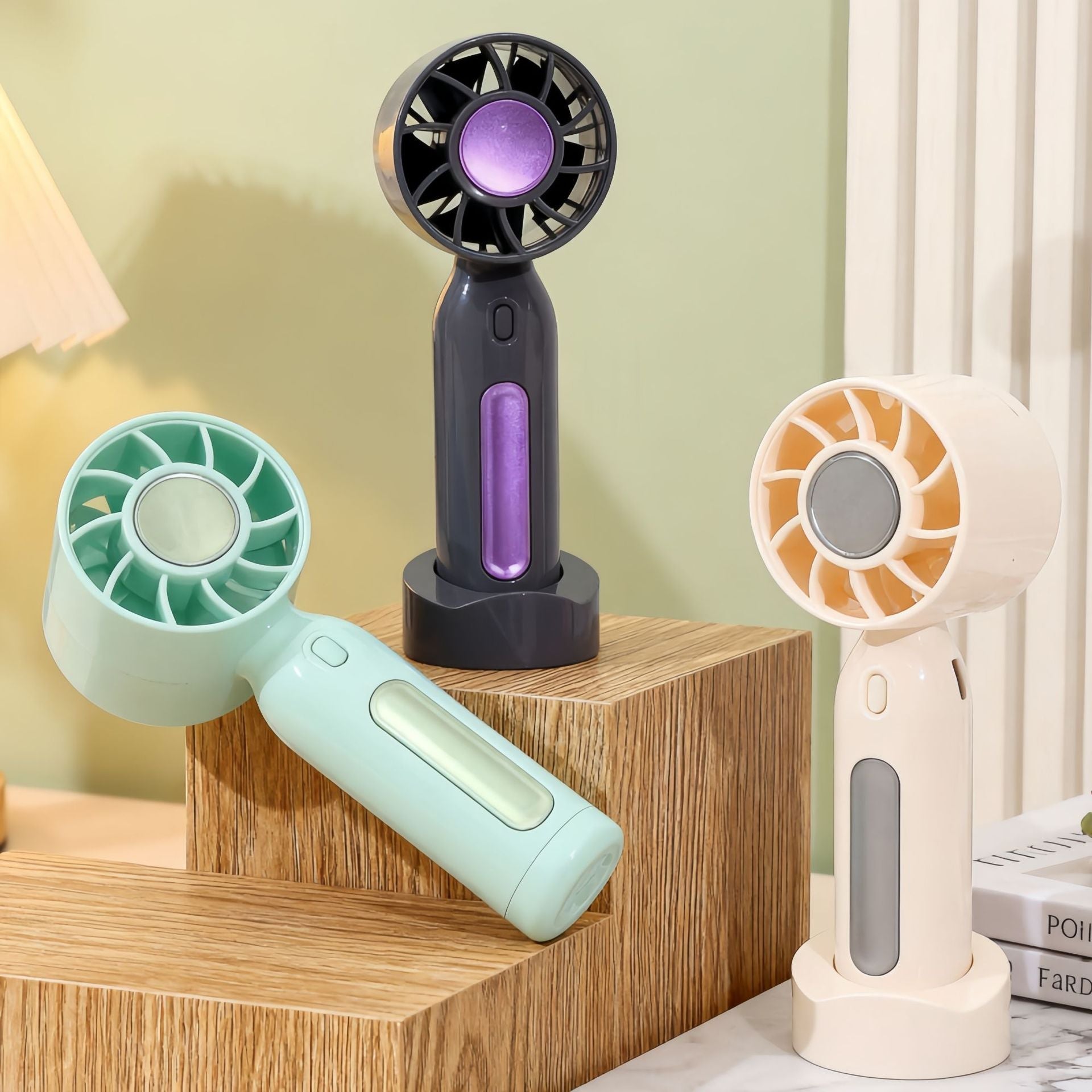 Portable Mini Fan USB Rechargeable Rotatable Head Compact Quiet Operation for Women